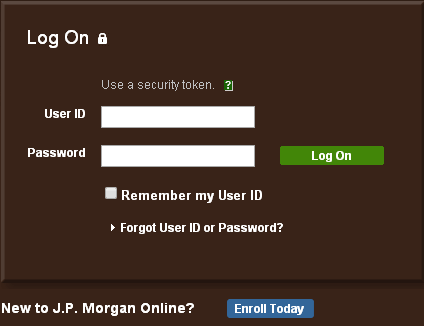 jp morgan log on