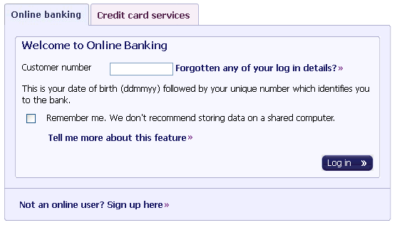 NatWest Online Banking - Screenshot of NatWest website www.natwest.com