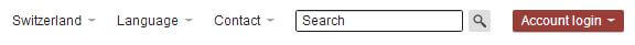 Swiss bank account login - Screenshot of Swiss Bank website