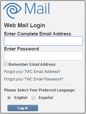 Adelphia Login with TWC mail - Screenshot of TWS mail website mail.twc.com