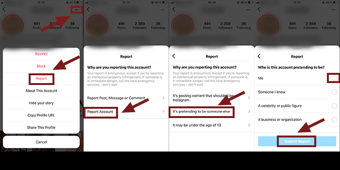Fake-Instagram-block Finsta-report-account