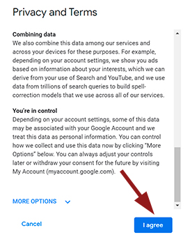 google mail agreement