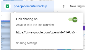Link sharing on Google Drive
